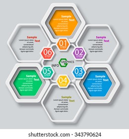 vector abstract 3d paper colorful infographic elements