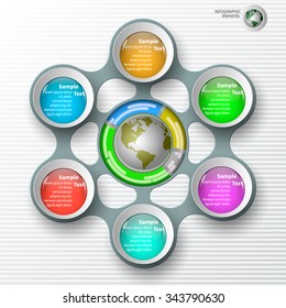 vector abstract 3d paper colorful infographic elements