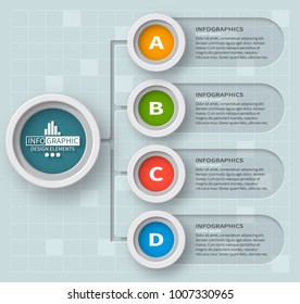 vector abstract 3d paper infographic elements.Business infographics