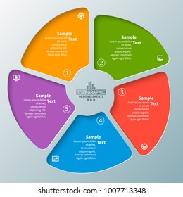 vector abstract 3d paper infographic elements.Circular infographics
