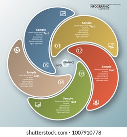 vector abstract 3d paper infographic elements.Circular infographics