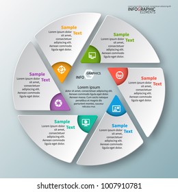vector abstract 3d paper infographic elements.Circular infographics