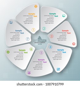vector abstract 3d paper infographic elements.White Circular infographics