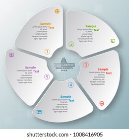 vector abstract 3d paper infographic elements.Circular infographics