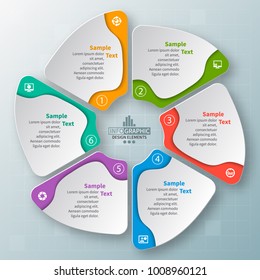 vector abstract 3d paper infographic elements.Circular infographics