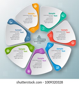 vector abstract 3d paper infographic elements.Circular infographics