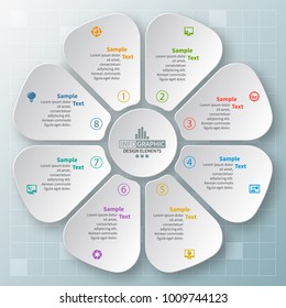 vector abstract 3d paper infographic elements.Circular infographics