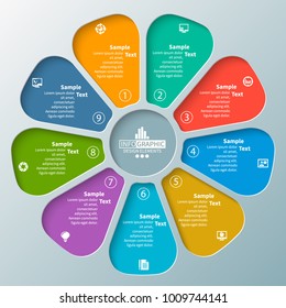 vector abstract 3d paper infographic elements.Circular infographics