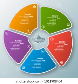 vector abstract 3d paper infographic elements.Circular infographics