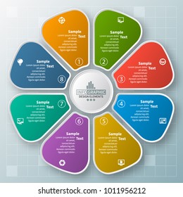 vector abstract 3d paper infographic elements.Circular infographics