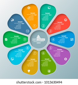 vector abstract 3d paper infographic elements.Circular infographics