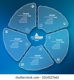 vector abstract 3d paper infographic elements.Circular infographics