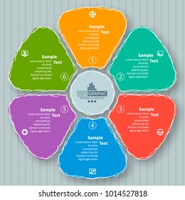 vector abstract 3d paper infographic elements.Circular infographics