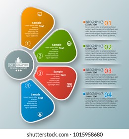 vector abstract 3d paper infographic elements.Four options.Business infographics