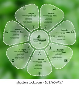 vector abstract 3d paper infographic elements.Seven options.Circular infographics