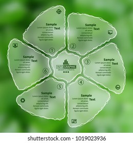 vector abstract 3d paper infographic elements.Six options.Circular infographics