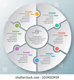 vector abstract 3d paper infographic elements.Circular infographics