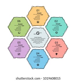 vector abstract 3d paper infographic elements.Hexagon infographics.Honeycomb design