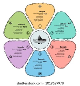 vector abstract 3d paper infographic elements.Circular infographics