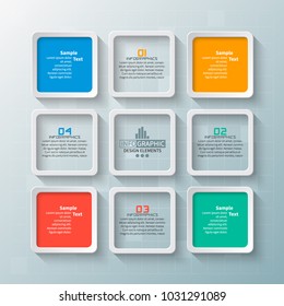 vector abstract 3d paper infographic elements.Business infographics