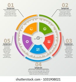 vector abstract 3d paper infographic elements.Circular infographics