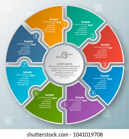 vector abstract 3d paper infographic elements.Circular infographics