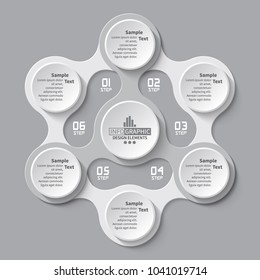 vector abstract 3d paper infographic elements.Metaball infographics.Round elements
