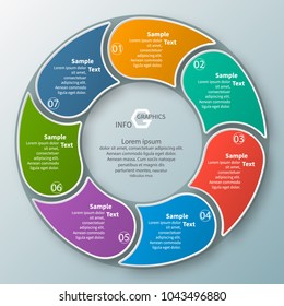 vector abstract 3d paper infographic elements.Circular infographics