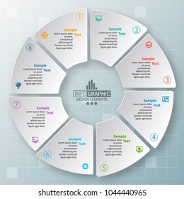 vector abstract 3d paper infographic elements.Circular infographics
