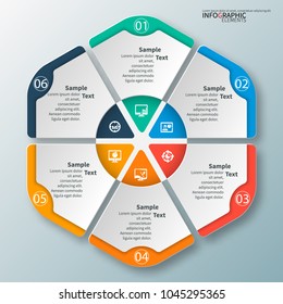 vector abstract 3d paper infographic elements.Hexagon.Circular infographics