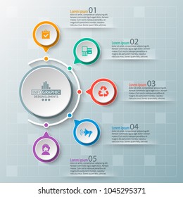 vector abstract 3d paper infographic elements.Business infographics