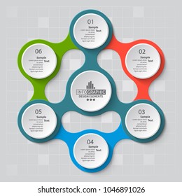 vector abstract 3d paper infographic elements.Metaball infographics.Round elements