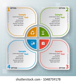 vector abstract 3d paper infographic elements.Circular infographics