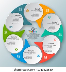 vector abstract 3d paper infographic elements.Circular infographics