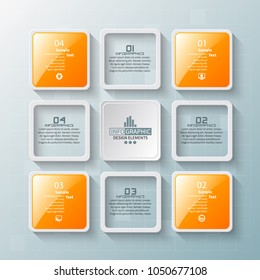 vector abstract 3d paper infographic elements.Business infographics