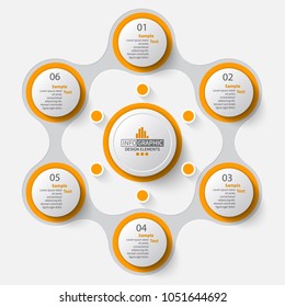 vector abstract 3d paper infographic elements.Circular infographics