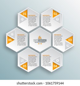 vector abstract 3d paper infographic elements.Hexagon infographics.Honeycomb design