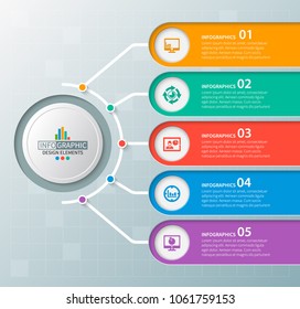 vector abstract 3d paper infographic elements.Business infographics