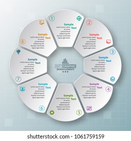 vector abstract 3d paper infographic elements.Circular infographics