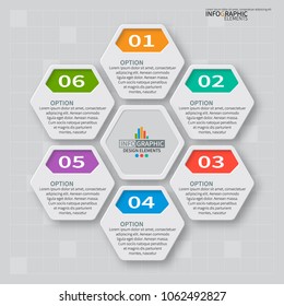 vector abstract 3d paper infographic elements.Hexagon infographics.Honeycomb design