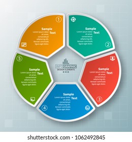 vector abstract 3d paper infographic elements.Circular infographics