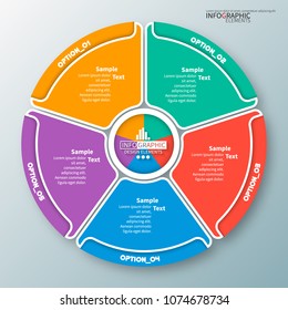 vector abstract 3d paper infographic elements.Circular infographics