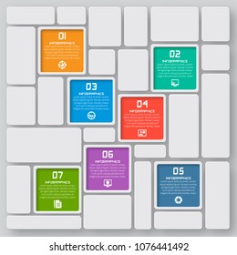 vector abstract 3d paper infographic elements.Squares.Business infographics