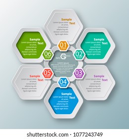 vector abstract 3d paper infographic elements.Hexagon infographics.Honeycomb design