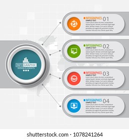 vector abstract 3d paper infographic elements.4 steps.Business infographics
