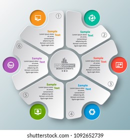 vector abstract 3d paper infographic elements.Circular infographics