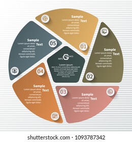 vector abstract 3d paper infographic elements.Circular infographics