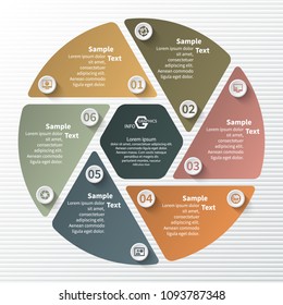 vector abstract 3d paper infographic elements.Circular infographics