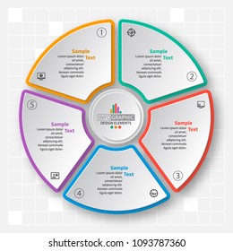 vector abstract 3d paper infographic elements.Circular infographics