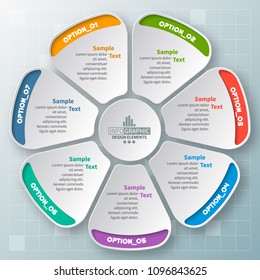 vector abstract 3d paper infographic elements.Circular infographics